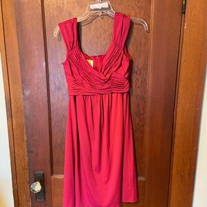 Suzi Chin Deep Pink Ruched Wrap Cocktail Dress